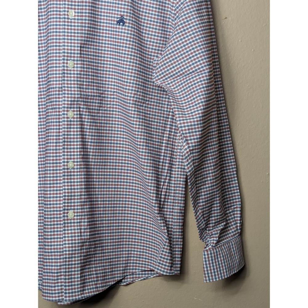 Brooks Brothers Gingham Button Down Shirt Mens M Multi Check Non-Iron Stretch - Picture 11 of 16